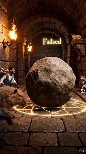 "Indiana Jones Boulder Scene But With Pets 🪨" #ai