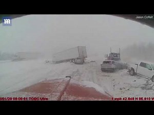 Snow and ice blamed for HUGE multi-vehicle crash in Michigan