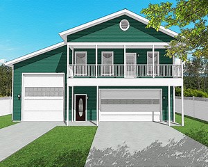 2 Bedroom Garage Apartment House Plans, RV Bus Big Rig Garage, 2/1.5, 1257 Square Feet, 47'x41', Front Porch, Small House Floor Plan - Etsy Canada