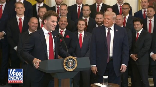 PANTHER PATRIOTISM: Florida Panthers player Matthew Tkachuk tells President Trump he's "so proud to be an American." | Fox News