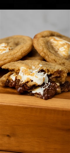 🍫 Insane Gooey Campfire Cookies Recipe 🍪 So soft, molten, and chocolate-stuffed — these cookies are campfire dreams baked into one bite. Golden, chewy, and so dangerously addictive they’ll vanish faster than you can pull them from the tray. These aren’t just cookies — they’re layers of crispy biscuit base, melted chocolate, and toasted marshmallow all wrapped in homemade dough packed with extra chocolate chunks. Easy, fast, and an instant USA-style favorite – dessert lovers, meet your new obse