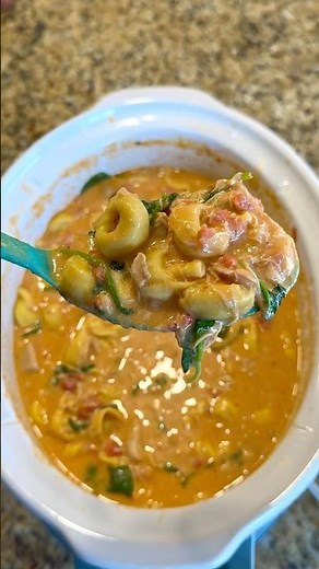 "The Soup" Slow Cooker Chicken Tortellini Soup #slowcooker #souprecipe #easyrecipes