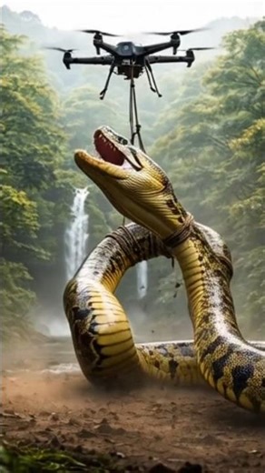 Drone vs Giant Anaconda 😱 | AI Cinematic Wildlife Scene