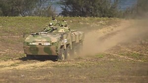 DRDO Wheeled Amphibious Platform or WhAP displaying it's prowess at DefExpo 2018 Wheeled Armoured Platform (WhAP) - Development of WhAP 8 x 8 Amphibious Wheeled Armoured Vehicle with common platform is for various intended roles like Wheeled APC, 30 mm Infantry Combat Vehicle, 105 mm Light Tank, Command Post vehicle, Ambulance, Special purpose platform, 120 mm Mortar Carrier, CBRN Vehicle. Salient Features: Configuration: 8 x 8 (8 x 4 mode option) Engine: Diesel Engine configurable with 3 power 