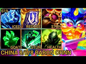Challenger Ornn Baron Lane A+ 8/2/8 - China Wild Rift New Build & Runes By Tiarty