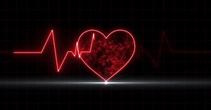 Heart Beat Plus Moving Animation Medical Background, Glowing Neon Heart Pulse Moving, Ecg Medical Sc