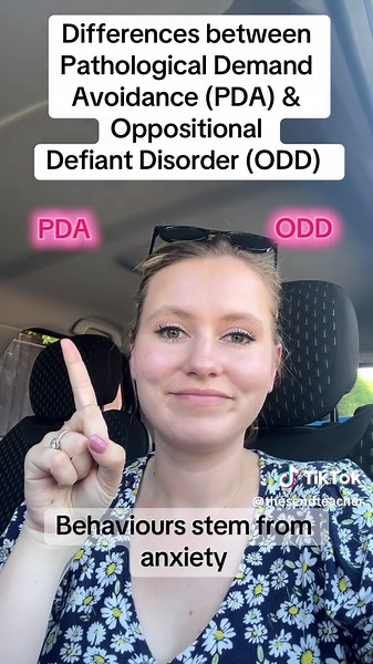Have you ever wondered the difference between Pathological Demand Avoidancd (PDA) and Oppositional Defiant Disorder (ODD)? There are many other differences but here’s just a few! #pathologicaldemandavoidance #oppositionaldefiantdisorder #pda #odd #neurodivergent #send #mentalhealth