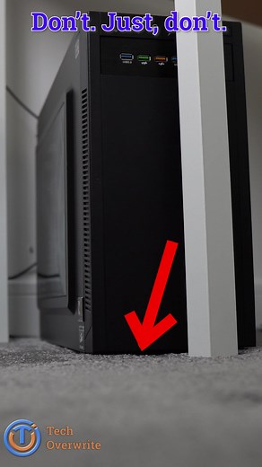 Do NOT Sit Your PC Case Directly On Carpet (It Harms Airflow) #PCMR #PCMRBuild #PCBuild #PC #Hardware #PCGaming #PCGamingSetup