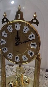 Vintage Heirloom Anniversary Clock: Gold Quartz Mantel Clock With Glass Dome - Etsy UK