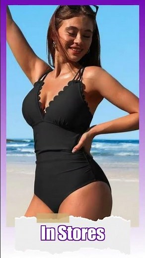Scalloped V Neck Cut Out Monokini Swimwear