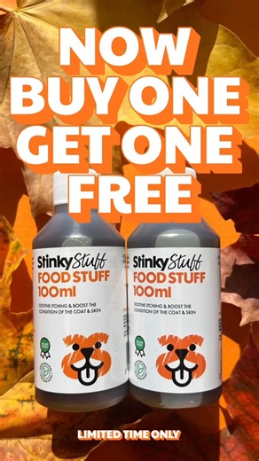 🎃 Pumpkin Power for Pups is here! It’s officially pumpkin season — and your dog can join in too! 🐾�Our Food Stuff balm is packed with cold-pressed pumpkin seed oil, a natural superfood that:�✨ Soothes itchy or dry skin�🌿 Promotes a shiny, healthy coat�💪 Supports happy tummies To celebrate autumn, we’re treating you to a Buy One Get One FREE offer on Food Stuff! 🍁 👃 100% natural�🐕 Perfect for paws, skin & noses�🧡 Loved by dogs, trusted by owners Tap the link in bio to shop now — and doubl