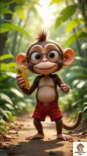 Funny Monkey Story 🐵 | Cute & Hilarious Jungle Adventure for Kids #shorts # monkey cartoon videos