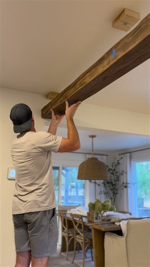 2.1K views · 21 reactions | We can be the beam you need Elevate your ceilings with a DIY faux wood beam. Custom to you. Install with ease. #design #woodbeams #diy #homedecorating | Barron Designs | Facebook