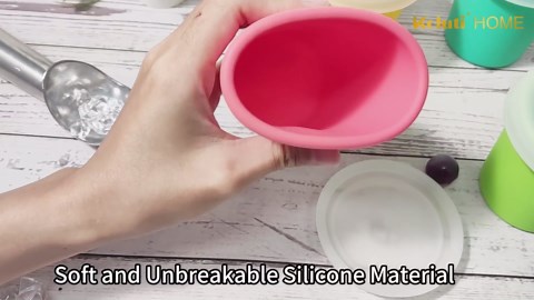 Koluti Nonstick Silicone Ice Cream Containers 6oz with Lids, 4-Pack Reusable Small Homemade Oats Yogurt Freezer Container, Leak-proof Mini Food Storage Serving Cups, BPA Free and Dishwasher Safe