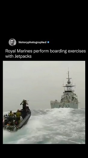 1.6M views · 3.7K reactions | The British military has been exploring the potential of using advanced jet packs to board ships at sea, enabling individuals to fly over the water like Iron Man.  : @takeongravity Like history? Follow us @HistoryPhotographed  | History In Pictures | Facebook
