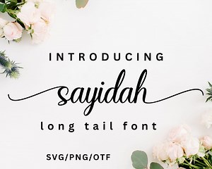 Emily Long Tail Font: Elegant Handwritten Font (OTF/TTF) - Etsy
