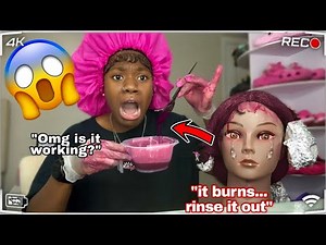 impulsively dyeing my mannequin HAIR PINK at 2AM...