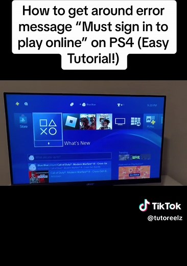 How to get around error message “must sign in to play online” on PS4 (Easy Tutorial!) #ps4 #playstation