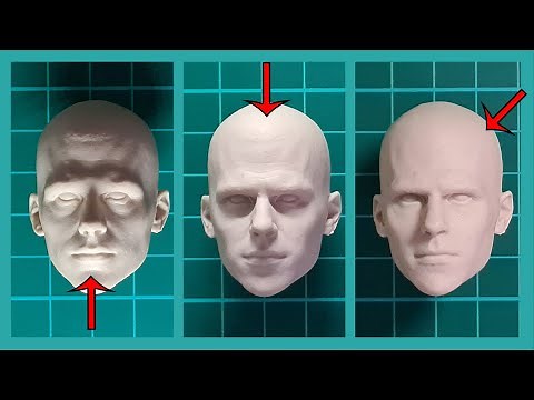 Male head reference for artists: lighting and studying the planes of the face cheat sheet