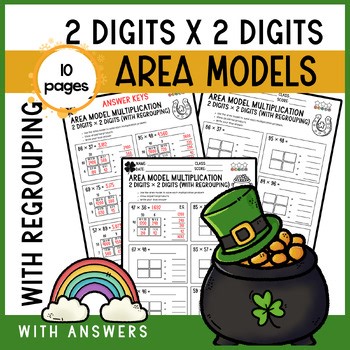 Area Model Multiplication  |  Master 2x2 Digits | with Regrouping | No Prep