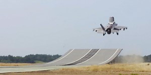 Watch an F-35 fighter jet use a ski jump as a runway