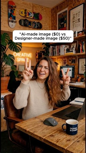 Ai made image (0$) VS designer-made image (50$).. your choice?😱