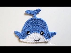 Crochet Whale (or Shark) Applique