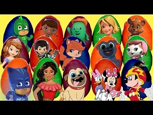 Abriendo 20 Huevos Sorpresas de Play doh con Puppy Dog Pals y Mickey