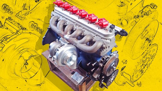Freaky Ford Inline-Six Engine Topped With Sliced-and-Diced Chevy LS Head—Now With Turbo!