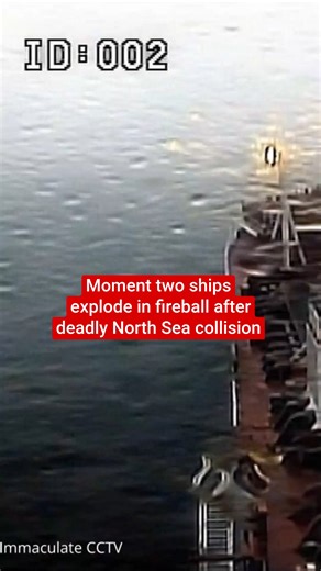 CCTV footage of a cargo ship crashing into an oil tanker in the North Sea last year, causing a deadly explosion, has been released by police. Vladimir Motin, 59, was charged after his container ship, Solong, collided with US oil tanker the Stena Immaculate in the North Sea last March, while he was on sole watch duty. Mark Angelo Pernia, 38, died in the collision off the East Yorkshire coast. His body has never been found. Motin, from Primorsky, St Petersburg, has denied manslaughter, and the Old