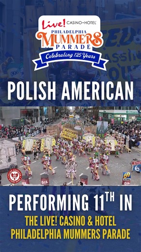The Polish American String Band marches 11th in the Live Casino & Hotel Philadelphia Mummers Parade on January 1, 2026! Make sure to tune in to see what they have in store for 2026. | Philadelphia String Band Assn.