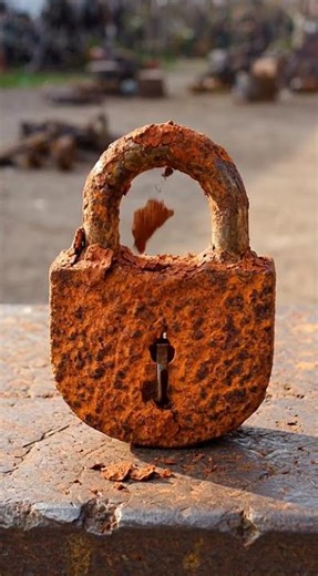 Rusty Padlock Restoration in Seconds 🔧 | Satisfying Rust Cleaning AI