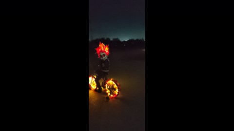 Eight-year-old’s homemade Ghost Rider costume goes viral after Halloween contest