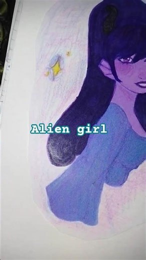 Alien girl ✨ #drawing #shorts #artist #oc #artwork #post #video #viral #fypシ #alien #cute