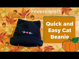 Knit a Quick and Easy Cat Beanie | Sentro Addi Knitting Machine 🐈🎃🧶 beginner tutorial