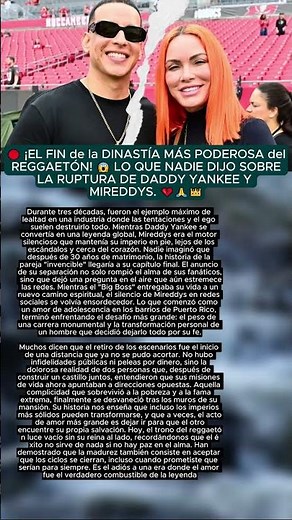 🔴 ¿Por qué se terminó el amor? 😭 La verdad tras la separación de Daddy Yankee y Mireddys González.