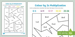 Colour by 2s Multiplication Activity Worksheet