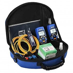 Optical Fiber Loss Tester Kit JILONG JLT-12E with Optical Power Meter OPM-22 With 7 Wavelengths+Optic Light Source SingleMode+Visual Fault Locator VFL Break Checker+Optical Fiber Cleaner+1m Jump Cable