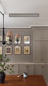 What color are the cabinets? - I have been asked this question so many times already and I understand why! This is Keystone Gray by SW - and it’s the perfect warm, moody neutral! We decided to go with @thertastore custom color option for the cabinets and I am so glad we did. It was a little extra $$ to go this route but well worth it to get the perfect color. They offer a wide range of paint colors by well known, high quality paint brands that allow you to go find the perfect swatches before mak