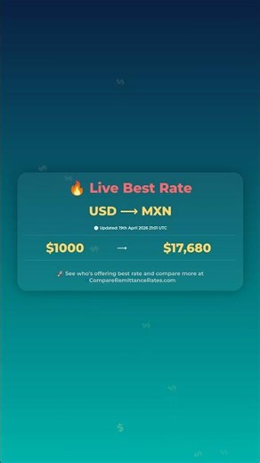 $1000 USD to MXN — Best Rate Today #Shorts