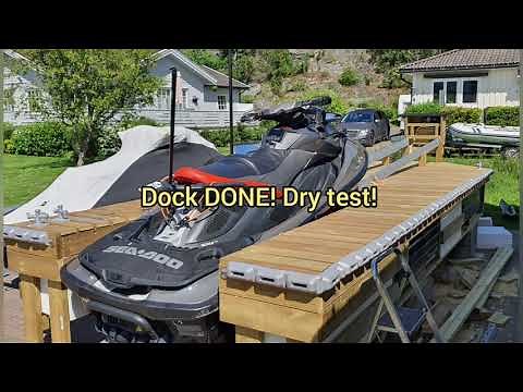 Home made jetski dock for two skis, with lift.