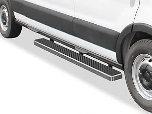 APS Running Boards 6-inch Silver Compatible with Ford Transit 2015-2024 Full Size Van 3-Door (Exclude 2022-2024 E-Transit) 304 Stainless Steel (Side Steps Side Bars)