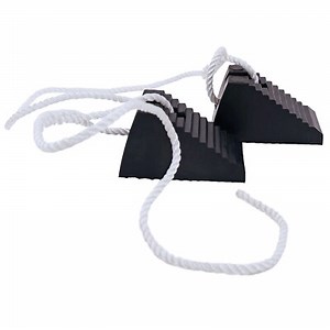 Rubber Wheel Chocks 2PCS Heavy Duty Rubber Black 170x95x95mm Car Trailer Boat  | eBay UK