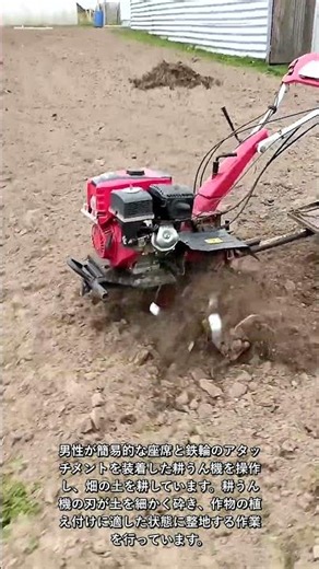 固い土が柔らかく！耕うん機で畑を整えるプロセス #worker #process #machine #soil #farming
