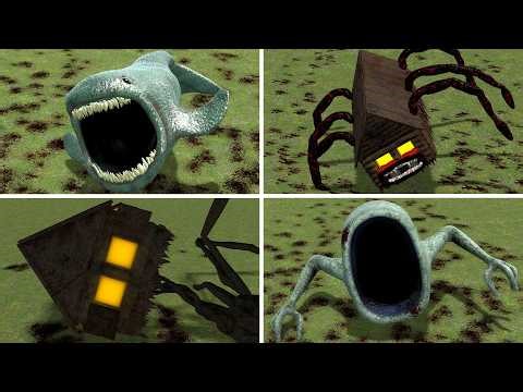 THE BLOOP, HOUSEHEAD BUS EATER, HOUSE HEAD VS ALL TREVOR HENDERSON EVERY DEATH POSITION In GMOD!