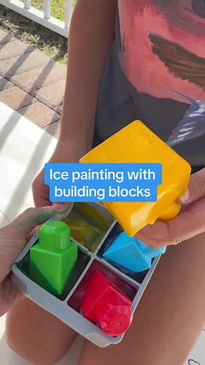 Summer Building Block Ice Painting Activity for Kids
