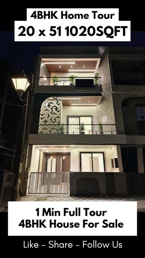 1000Sqft Pe Sabse Gajab ki Planning 4BHK 1000Sqft House Plan 20x50 House Plan #hometour #homesearch