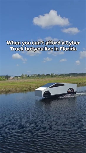 Joe Oceanside on Instagram: "Florida man got him a Cyber Truck. This is the "Cyber-Jon", I built it because I love how the Cyber Truck looks but I could never afford one. It has brushed stainless wrapped sides and acrylic windshield and moonroof. Eventually I will trick it out with lights and rod holders to make it the most advanced Jon-boat to ever hit Florida waters. Right now it has a 6hp but I'm thinking about upping it to a 20hp, but that may not be safe 🤣. #boat #boating #fishingboat #bas