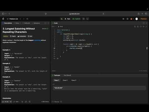 Longest Substring Without Repeating Characters [LC-3] LeetCode Solution + Code Walkthrough