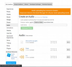 Can't upload sound downloaded from youtube